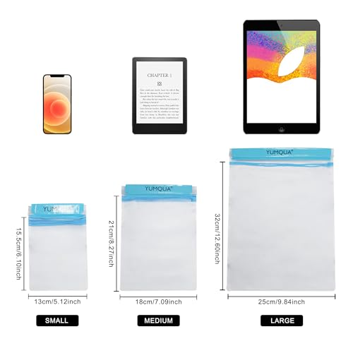 Image of YUMQUA Clear Waterproof Bag, Waterproof Document Pouch Passport Holder Water Tight Map Case Waterproof Pouch Water Proof Small Dry Bags for Kindle Phone Tablet Camera, Kayak Boat PaddleBoard