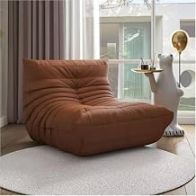 Fireside Togo Chair, Comfy Lazy Floor Sofa Couch, Soft Lounge Foam-Filled Single Chair for Living Room Bedroom Office, No Assembly Required Brown