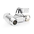 Frizzlife Brass Feed Water Adapter - 3/8 inch,3/8 inch Comp and 1/4 inch OD Compression Angle Stop Valve Adapter for Reverse Osmosis Water Filters, Coffee Brewers,Ice Maker
