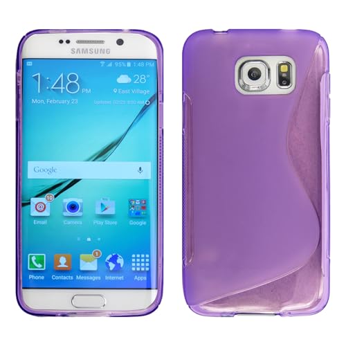 For Samsung Galaxy S6 - Flexible Hybrid Shockproof Protective Silicone Cover for Samsung Galaxy S6 Purple