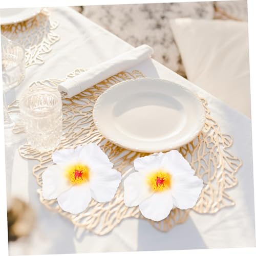 Luxshiny 10個ハイビスカスの造花 本物そっくりの人工花 パーティーやイベントの装飾に ハワイアンフラワー プロップやフォトプロップに [4]