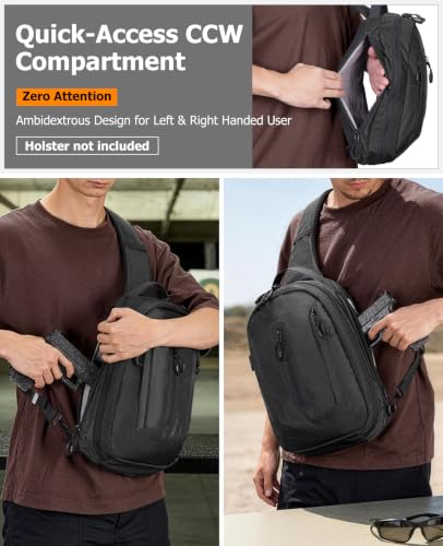 CVLIFE CCW Sling Bag for Men Women Tactical Crossbody Concealed Carry Bag - image 2