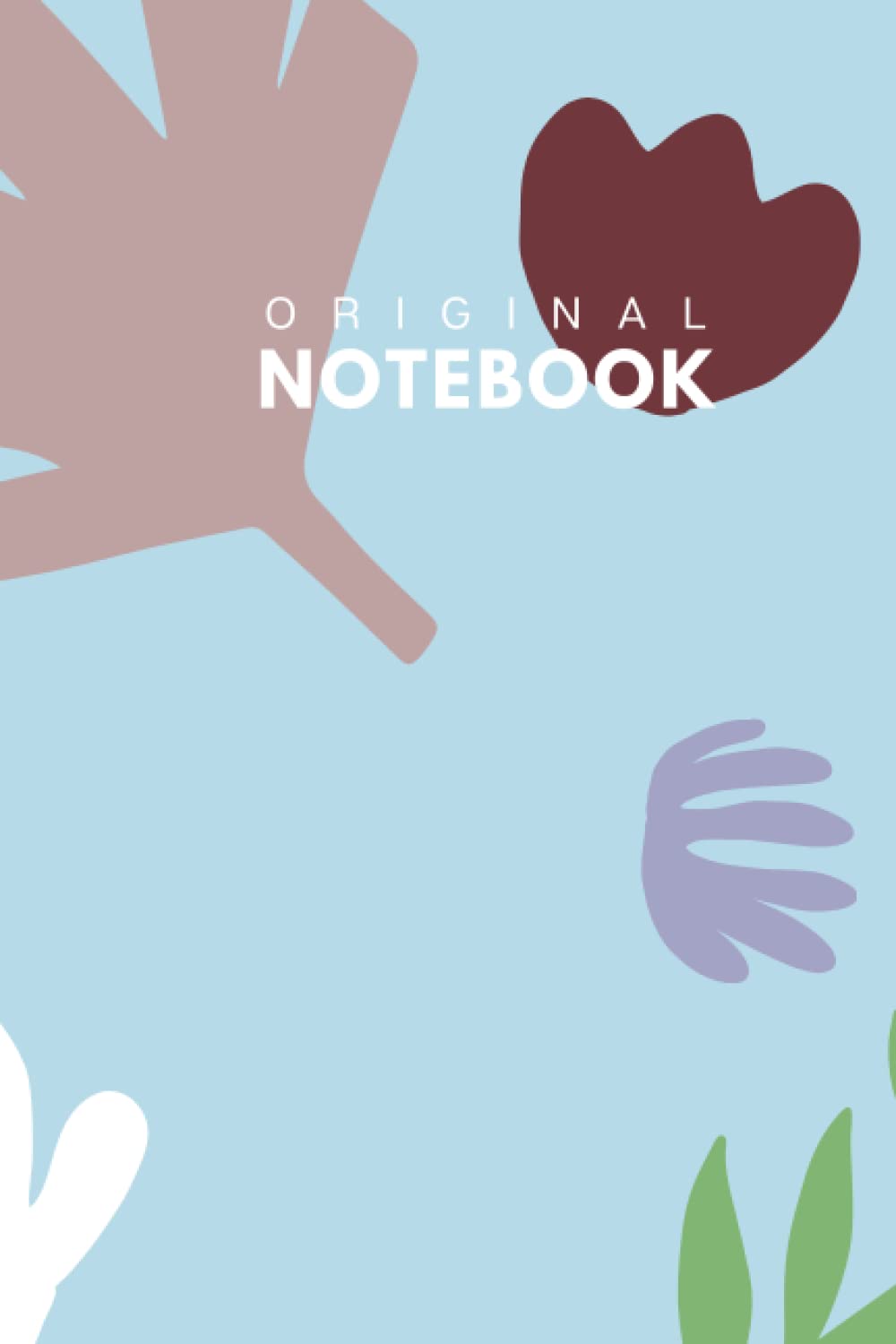 Ocean Leaves | Original Notebook | ON-068 | 120 blanko & lined pages, baby blue, cut-outs