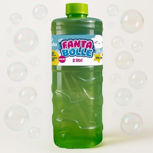 BEPER Bubbles de 2 litros - Garrafa selável com varinha de bolhas - Líquido microbiologicamente testado - ideal para crianças a partir de 36 meses e recipiente de substituição para máquinas de bolhas