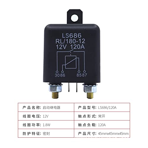 Relé de precalentamiento 12V 120A para arranque de motor con alta corriente continuo 3