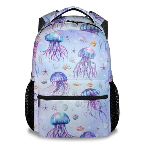 Mercuryelf Backpack for Girls - 17 Inch Jellyfish Backpacks for School - Cute Sea Bookbag for Teen Girls - Lightweight Durable School Bag
