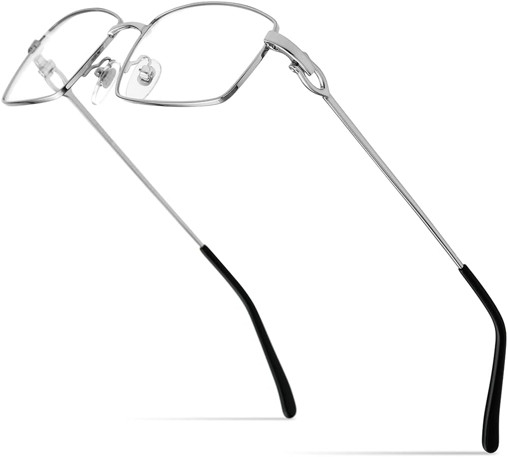 HEPIDEM Vintage Style Rectangular Metal Eyeglasses for Men,New Retro Square Optical Glasses Frame