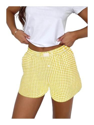 Shorts de cuadros para adolescentes ideales para las tardes de verano y playa en rojo 3