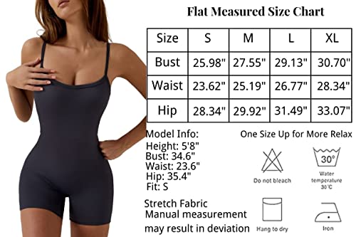 Qinsen Women's Short Seamless Sleeveless Leisure Yoga Workout Gym Jumpsuit For Summer Grey L #TOP6