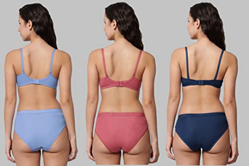 Image of Women Sexy Cotton 2 Piece Bra and Panties Lingerie Set for Honeymoon | Anniversary | Everyday Bra Panty Combo