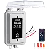 SURAIELEC 20A WiFi Smart Switch Timer, Heavy-Duty 120V 1HP Hardwired Outdoor Timer, App/Voice Remote On/Off Control, Programmable Schedules, Alexa Google Compatible, for Pool Pump Water Heater Lights