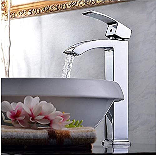 Robinet de salle de bains cascade en cuivre à commande unique ergonomique
