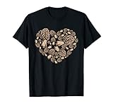 Morel Mushroom Hunter | Morel Love Heart Shrooming Gift T-Shirt