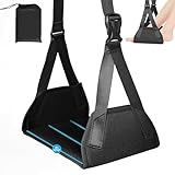 Fußstütze Flugzeug, Tragbare Verstellbare Reise Fußhängematte, aus Memory Form, Rutschfest, Atmungsaktiv, bis 40 kg Belastbar, Ergonomische Fußstütze für Reise, Büro & Zuhause