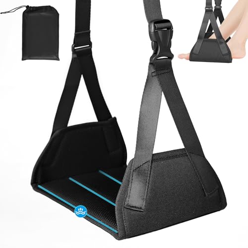 Repose-pieds, portable, réglable, en bambou naturel et en forme de mémoire, antidérapant, respirant, supporte jusqu'à 40 kg, repose-pieds ergonomique pour voyage, bureau et maison