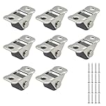 8 Pack 0.5 Inch Mini Caster Wheels - Low Profile, Silent Rubber Rolling Castors with Steel Top Plate & Screws for Furniture, Small Appliances, Carts, Light-Duty DIY