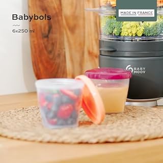 Babymoov A004309 Babybols Set Da Sei Vasetti Ermetici Conservazione Pappe, 250 Ml, ‎Multicolore, ‎10.41 x 14.48 x 11.43 cm; 226.8 grammi