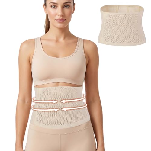 Dmrbiy Faja Abdominal Postparto, Cinturón Postparto Para La Recuperación,Ligero Y Transpirable, Fácil De Poner Y Quitar (Beige)