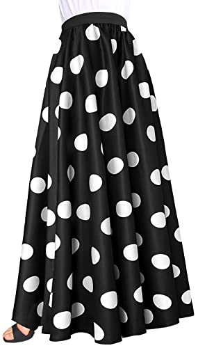 Afibi Women Chiffon Mopping Floor Length Big Hem Solid Beach High Waist Maxi Skirt3