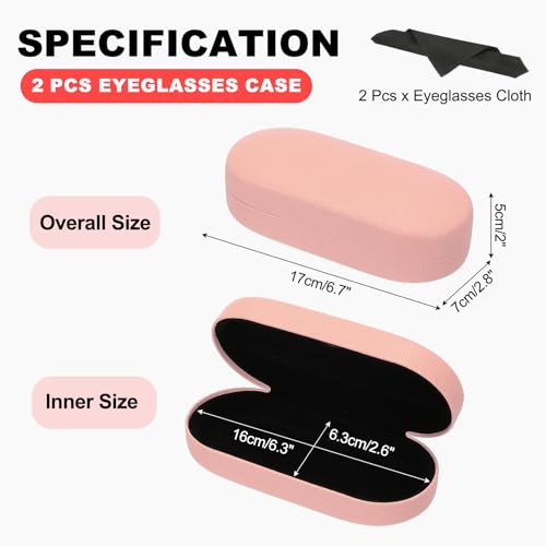 Image of PATIKIL Hard Shell Eyeglasses Case, PU Leather Large Glasses Case Litchi Grain Protective Sunglasses Organizer
