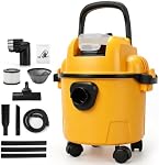 4 Gallon Cordless Wet Dry Vacuum for Dewalt 20V Battery, 20kPa Wet Dry Shop Vac with Brushless Motor, Filter, Hose and Attachments, for Garage Car Workshop (No Battery)