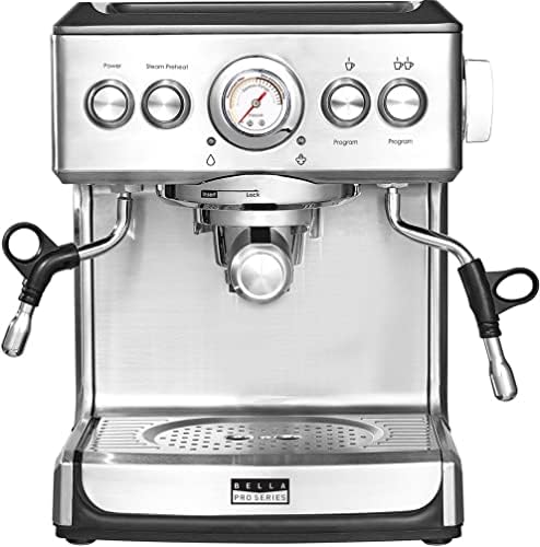 Bella Pro Series Espresso Machine with 19 bars of pressure Stainless Steel Bella Pro Series Espresso Machine with 19 bars of pressure Stainless Steel
