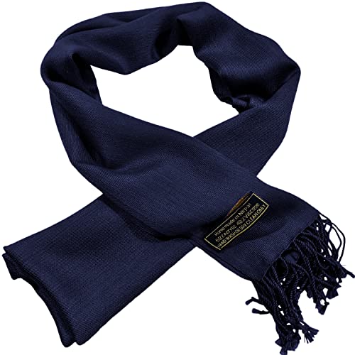 CJ Apparel Bleu Marine Homme Népalais Couleur Unie Design Mode Écharpe Tricotée Écharpe Secondes Automne/Hiver Wrap NOUVEAU Cover
