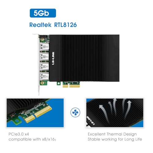 PCIe X4 Tarjeta Capturadora con Cuatro Puertos PoE 5G Vision miniatura 3