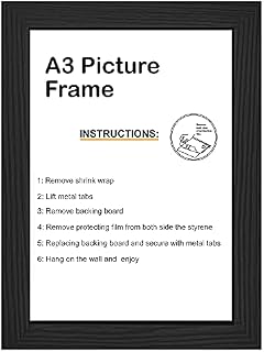 A1 A2 A3 A4 A5 A6 Modern Style MDF Poster/Picture/Photo Frames in Black, White, Silver, Oak & Walnut (BLACK, A3 (42 x 29.7 cm))