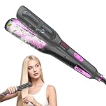 Lisseur Vapeur - Bwaliffury Lisseur Cheveux Vapeur puissante Professionnel, Plaque Céramique, Protection et Brillance, 100ºC -200ºC, 6 Températures, Adapté à Tout Type de Cheveux Même Frisés (Gris)