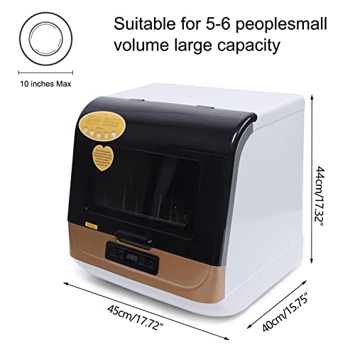 Kitneed Portable Dishwasher Countertop, Compact Dishwashers, Automatic Dishwasher With Air-Dry Function, 4 Washing Programs, 360° Streak-Free Deep Cleaning, Faucet Adapter Not Included #TOP3