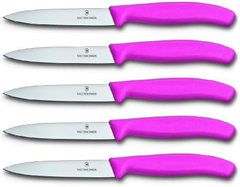 Victorinox Nóż do warzyw, nóż do pomidorów, Swiss Classic, 10 cm (zestaw 5 sztuk, biały, bez fali)