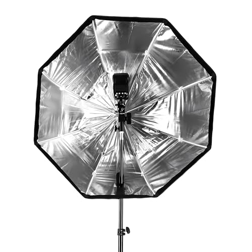 Amazon Basics Octa Softbox | Soft Lighting | Collapsible and Portable | Diffuser Included | for Speedlites for Portrait Photography (80 cm, Black) - Image 4