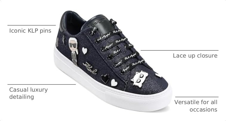 Image of Karl Lagerfeld Women's Cate Pins Lace Up Sneaker