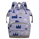 Duradero y práctico DAIHAN Bolsa de bebé impermeable Mochila Maternidad Mochila de viaje Bolsa de cambio de bebé Mochila impermeable multifunción Bolsa de pañales de gran capacidad Mochila Violeta