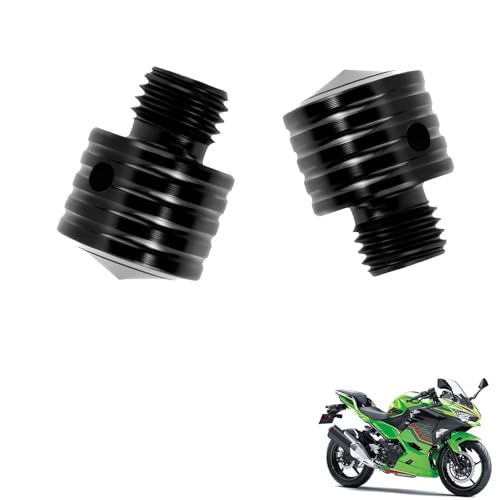 generisch 2PCS motorrad spiegel blindstopfen kompatibel mit Kawasaki Ninja 400 KRT Edition,staubdicht tuning zubehör(black)