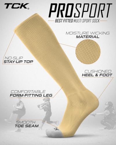 Image of Prosport Baseball Socks & Softball Socks, Kids & Adult Knee High Tube Sock
