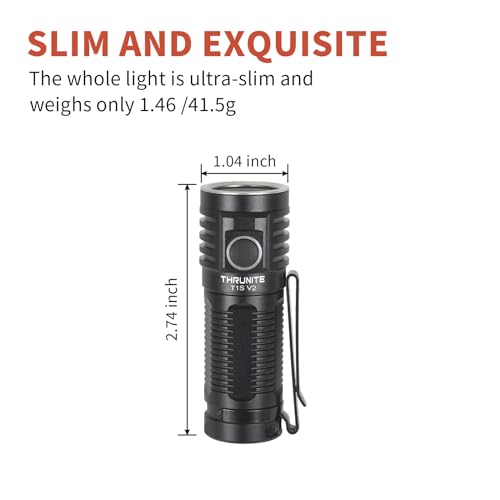 ThruNite T1S V2 EDC Flashlight 184 Meters Throw USB Rechargeable Flashlights Mini LED Pocket Light with Magnetic Tailcap, Black Cool White - Image 3