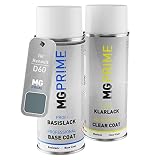 MG PRIME Vernice per auto Kit di bombolette a spruzzo per Renault D60 Gris Lune Nacre Metallic/Mondgrau Metallic Bomboletta spray da 400ml di vernice di base vernice trasparente