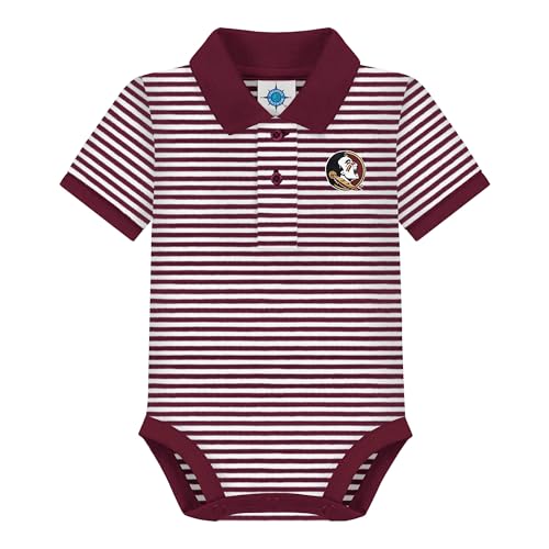 Image of Creative Knitwear College Baby Striped Polo Bodysuit - Team Logo, Multiple Colors, for Boys & Girls (0-12 Months)