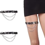 Photo Gallery asggbah 2 reggicalze da gamba in pelle pu con catene doppie, giarrettiera elastica punk cuore coscia per donne ragazze (nero), nero, regolare Photo Gallery asggbah 2 reggicalze da gamba in pelle pu con catene doppie, giarrettiera elastica punk cuore coscia per donne ragazze (nero), nero, regolare