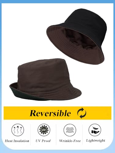 Image of Gelante Reversible Bucket Hat for Men and Women - Cotton, Outdoor Sun Protection Bucket Hats.
