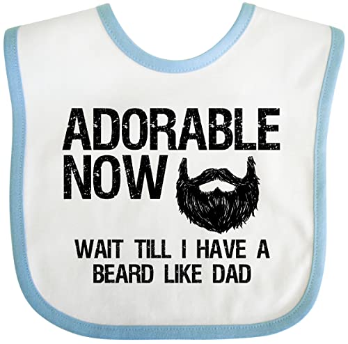 inktastic Baby Bib Now...Wait for Dad's Beard White & Blue