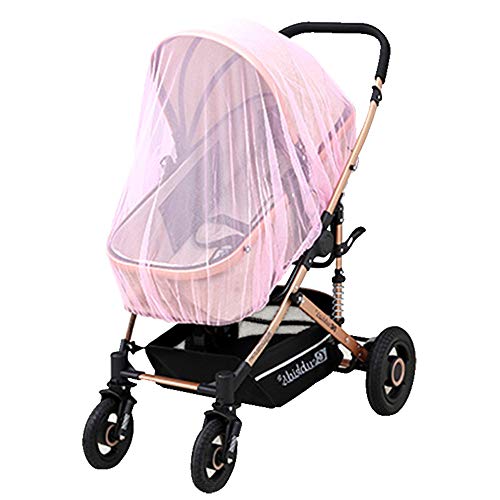 Baby Mosquito Net for Strollers, Carriers, Car Seats, Cradles, Net Cover for Cribs, Bassinets & Playpens Mosquito Repellent, Portable & Durable Baby Insect Netting (Pink)