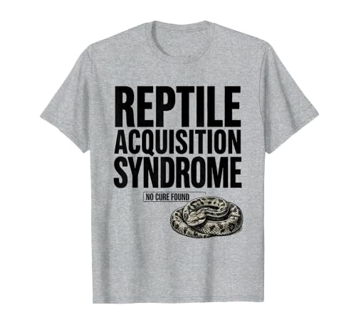 Reptile Acquisition Syndrome No Cure Found Funny Snake Lover T-Shirt, Men, Heather Grey, Medium