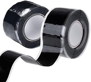 Waterproof Insulation Tape Electrical, 2 Rolls ARPDJK Self Fusing Silicone Tape for Pipe Hose Leak Sealing Repair, Multi-Purpose Insulating Tape 25mm x 0.5mm x 1.5m, Black