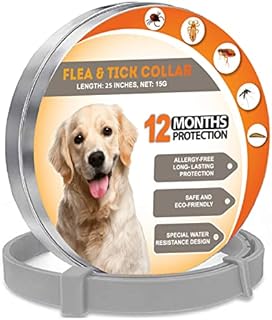 RS Pet Flea Collar for Dogs - Dog Flea Collars fit Adjustable 25 Inches Flea Treatment for Dogs - Waterproof Dog Flea Collar with up to 12-Month Dog Flea Treatment