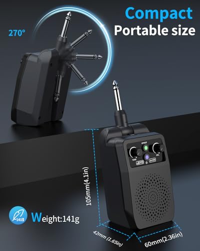 JOYO Mini amplificador portátil de guitarra 5 W, combinado Bluetooth recargable con efectos integrados (limpieza, sobremarcha, distorsión, reverberación) - imagen 7