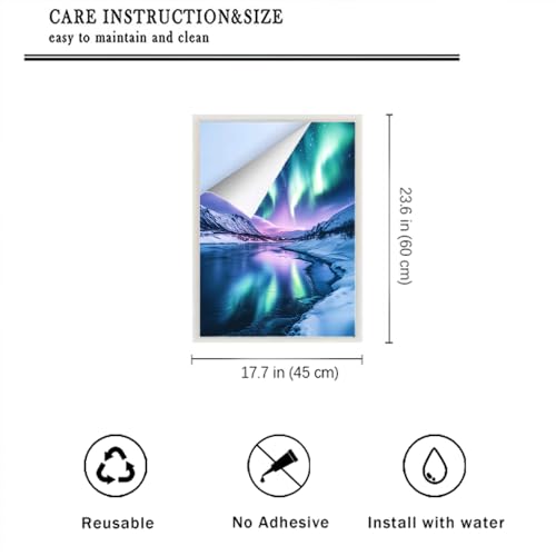 Vinilo decorativo de ventana forest aurora borealis 17.7 x 23.6 in miniatura 2