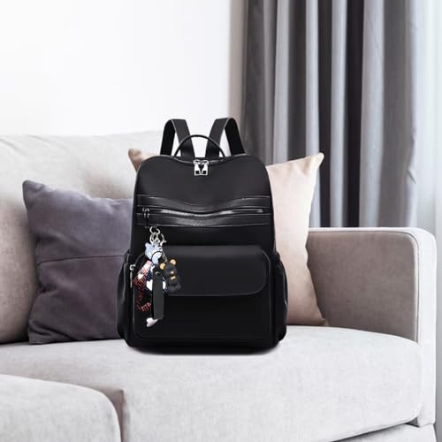 Mochila de couro PU para mulheres moda multiuso design mochila de viagem (Preto)